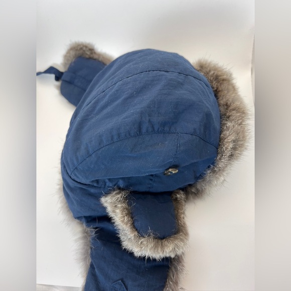 Lil Mad Bomber Kids Rabbit Fur Trapper Hat blue  Size small WARM Ear Flaps - Picture 8 of 11